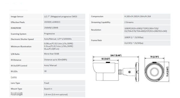 دوربین مداربسته تحت شبکه داهوا مدل DH-IPC-HFW1230SP